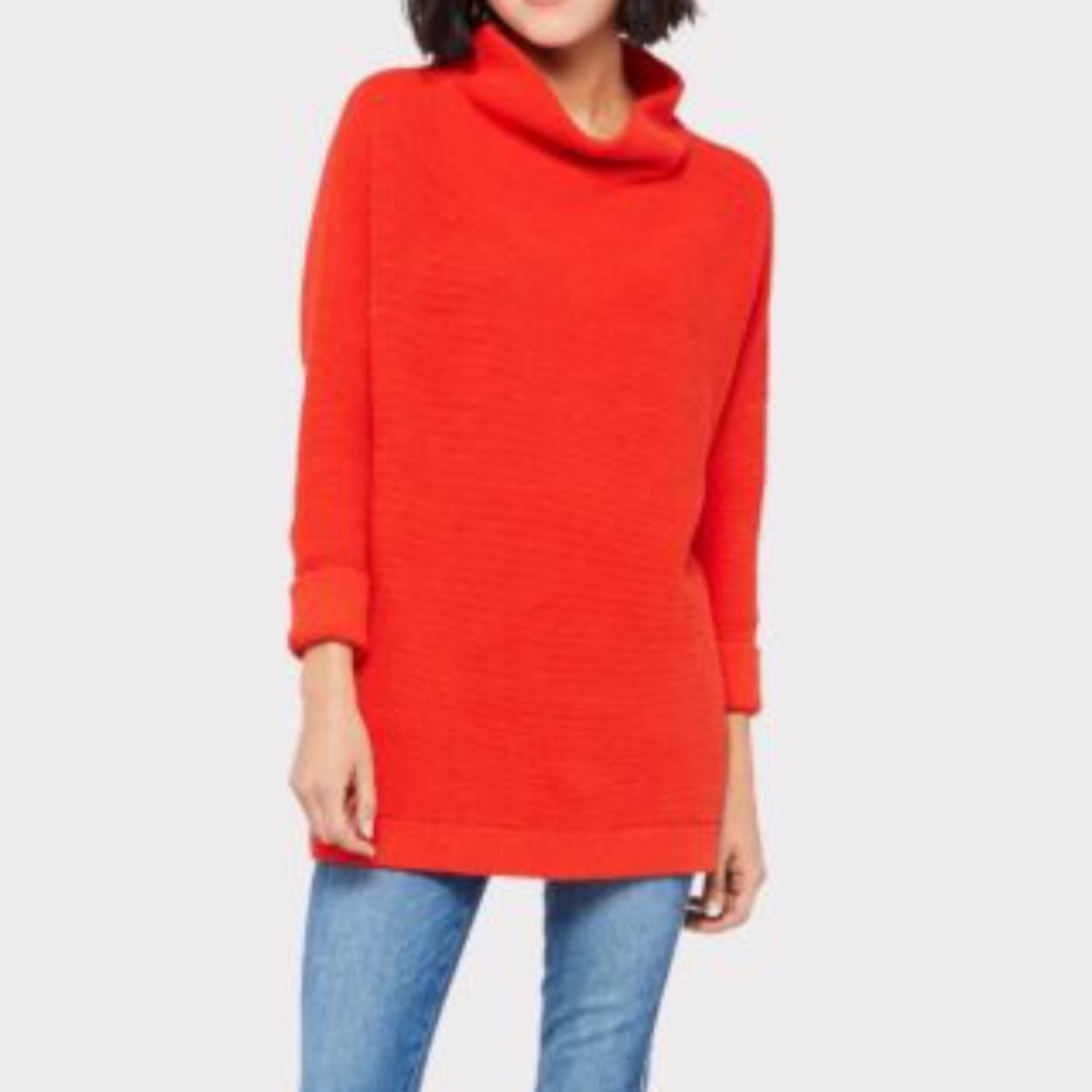 Free People Slouchy Ottoman Sweater Red